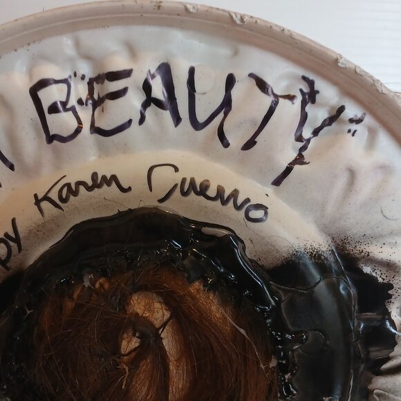 OOAK Vintage Mounted Doll Head, Creepy Doll Head, Doll Head Art, Mixed Media - Picture 9 of 11